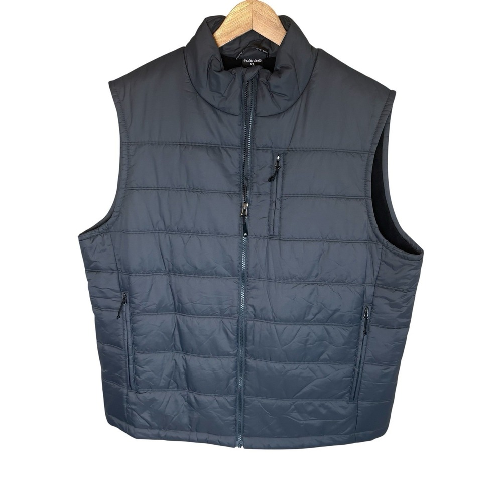 Solaris Quilted Insulated Vest Mens XL Gray Grey Water Wind Resistant Outdoor